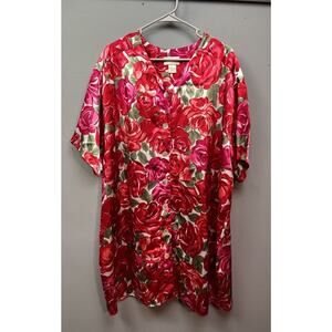 Solange silky sleep shirt Womens Plus size 18/20 Vintage‎ Bold floral nightgown